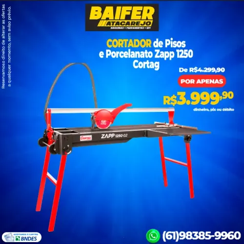 Cortador de Pisos e Porcelanato Cortag Zapp 1250