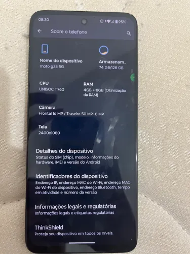Motorola Moto G35 5G 128GB - Impecável - 1 ano de uso