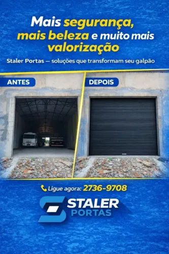 Porta de aço para garagem e Comércio- sob medida