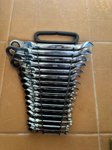 Conjunto De Chaves Jaeger 16 Unidades Mm/catraca Reversível Métrica