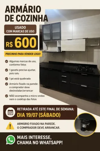 Armário de cozinha usado