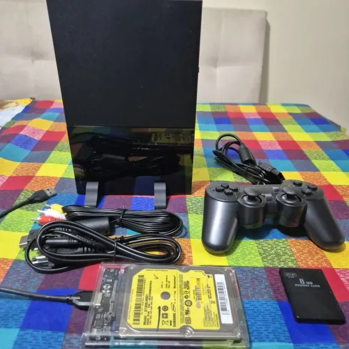 PS2 PlayStation 2 black piado completo