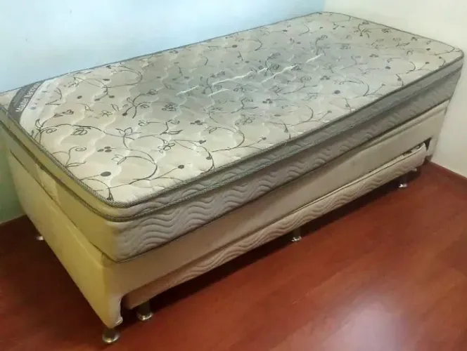 Cama solteiro bicama com bau e colchões