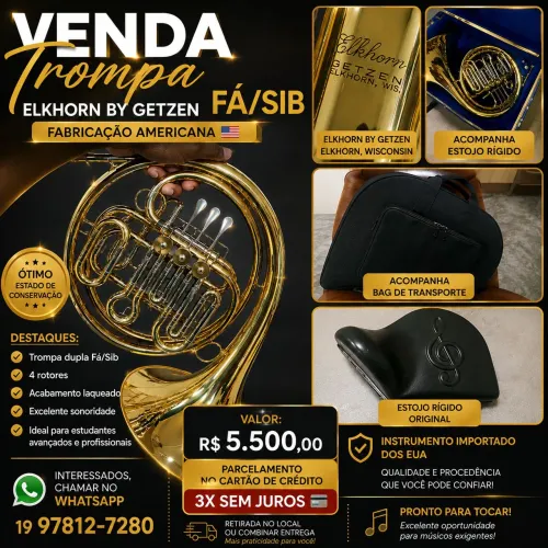 Vendo Trompa Elkhorn by Getzen Fá/Sib - Americana