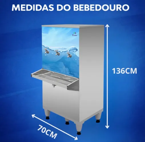 Bebedouro Industrial Resfriador Inox 100 Litros Inox