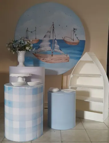 Painel e capas de trio de cilindro com tema mar!