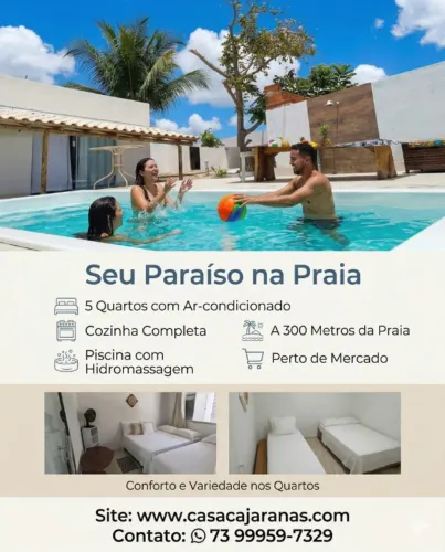 Casa de praia com piscina em Alcobaça BA