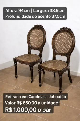 Conjunto Antigo Cadeiras | Madeira e Palhinha