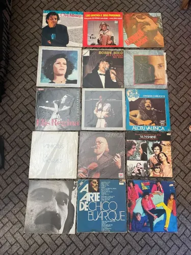 Lote com 15 Discos de Vinil LP MPB, Rock e Internacional R$650