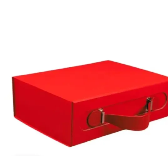 **Caixa Presente Premium Dobrável com Alça | Caixa Luxo Rígida para Presentes e Kits