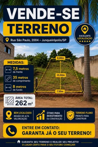 TERRENO À VENDA - EXCELENTE LOCALIZAÇÃO
