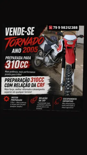 Vende-se tornado preparada pra trilha com motor 310cc relação da CRF guidão oxxy