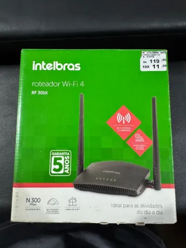 Roteador Intelbras RF 301K Wi-Fi 300 Mbps com Fonte e Caixa