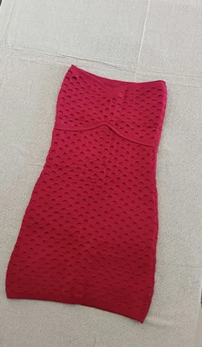 Vestido de tricô vermelho