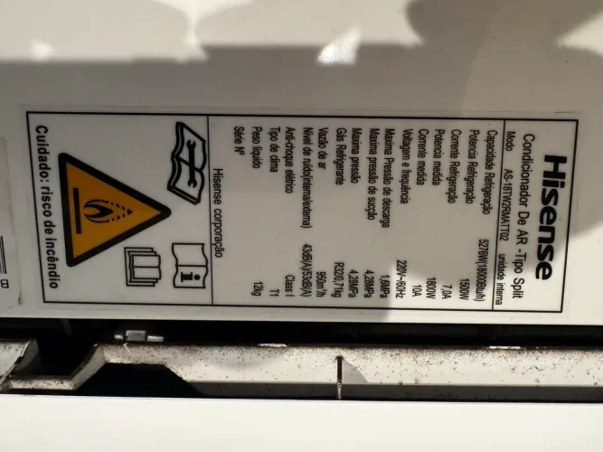 VENDE SE AR CONDICIONADO HISENSE INVERTER 18000BTUS