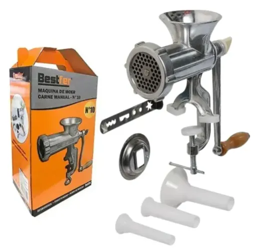 Moedor Carne Bestfer Fazer Hambúrguer Manual Embutidos Linguiça 10mm