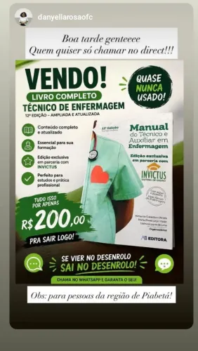 Vende se livro de técnico de enfermagem para quem estar cursando 