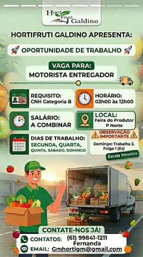 Vaga Motorista/Entregador