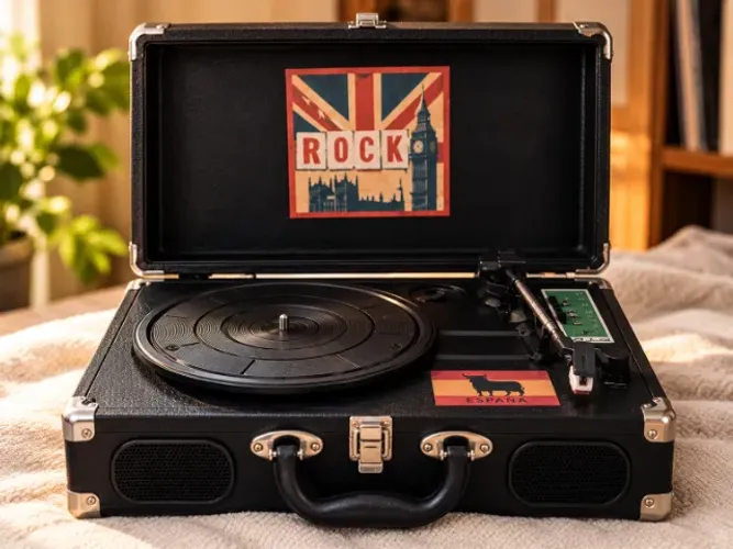 Vitrola Portátil Maleta Retrô - Toca-Discos de Vinil