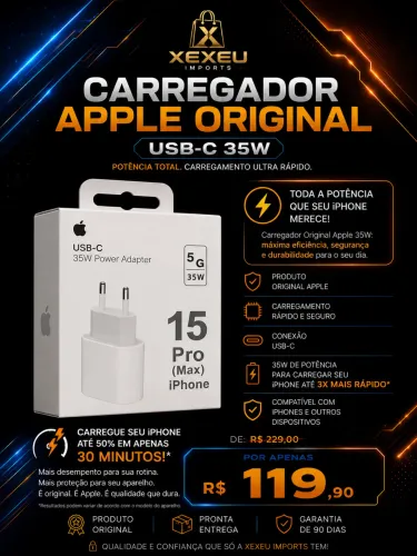 Fonte carregador Apple 35w