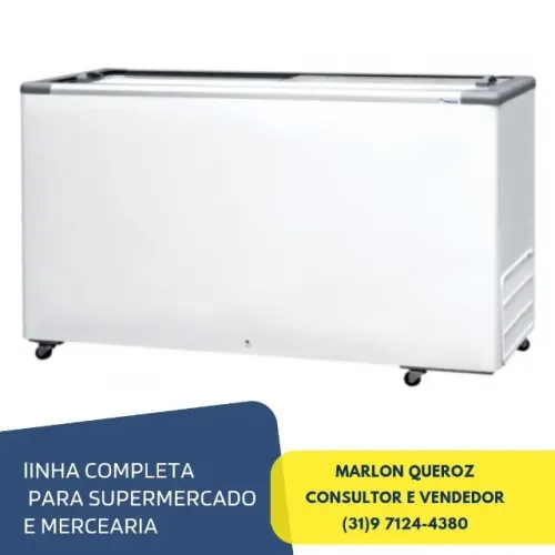 Freezer Horizontal 503L Tampa de Vidro Fricon