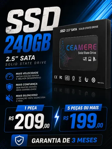 SSD 240GB ATACADO E VAREJO (NOVO COM 3 MESES DE GARANTIA)