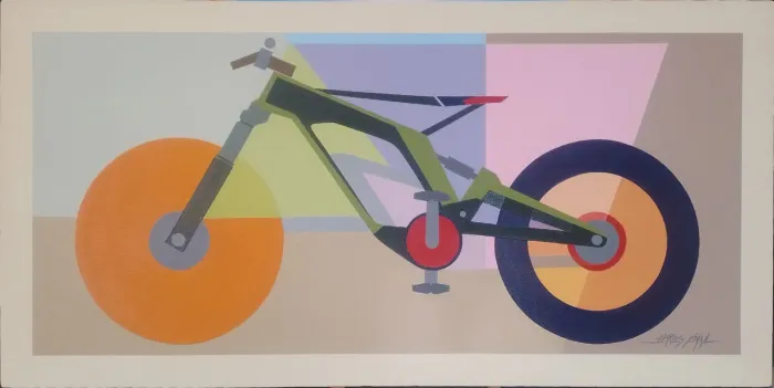 Quadro decorativo pintura acrílica sobre tela 1,20 x 0,60 ((abike ))