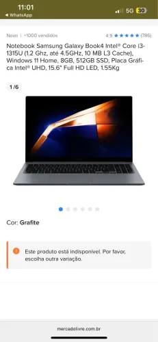 Notebook Samsung 256gb 8ram tela Led 13geracao