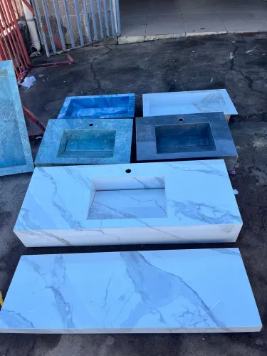 Pias esculpidas no porcelanato
