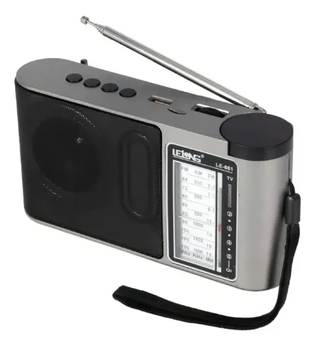 Rádio Portátil Recarregável Bluetooth/AM/FM/SW LE-661 - Lelong