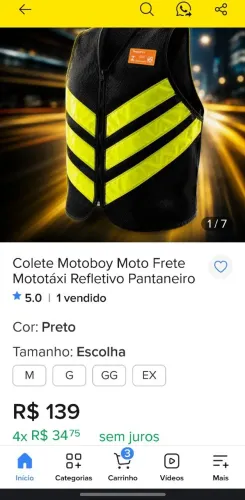 Luva e colete refletivo