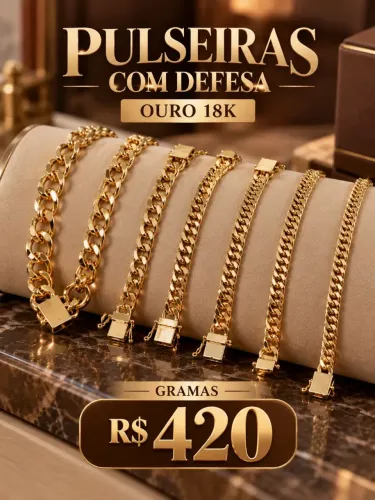 Pulseira de Ouro 18K, COM DEFESA