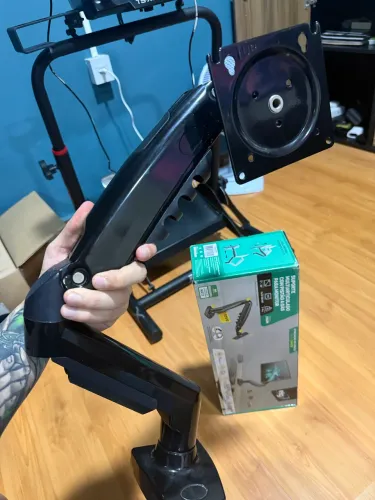 Suporte Articulado de Mesa F80N com Pistão a Gás para Monitores de 17'' a 35'' Preto ELG