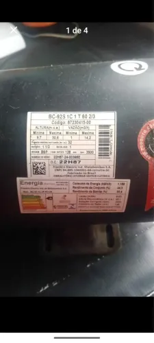 Bomba de água cv 1.1/2 trifásico