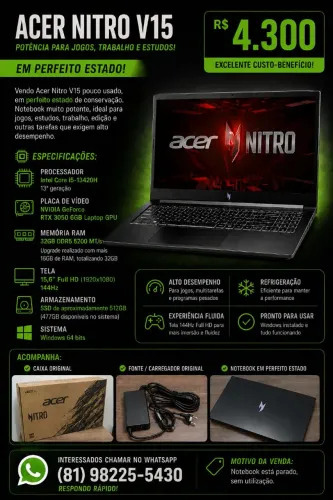 NOTEBOOK GAMER NITRO V15