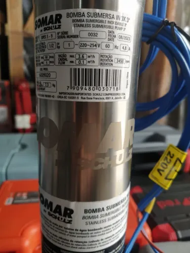 Bomba Submersa para poço 0,5cv 127V ou 220V Tipo Caneta Somar