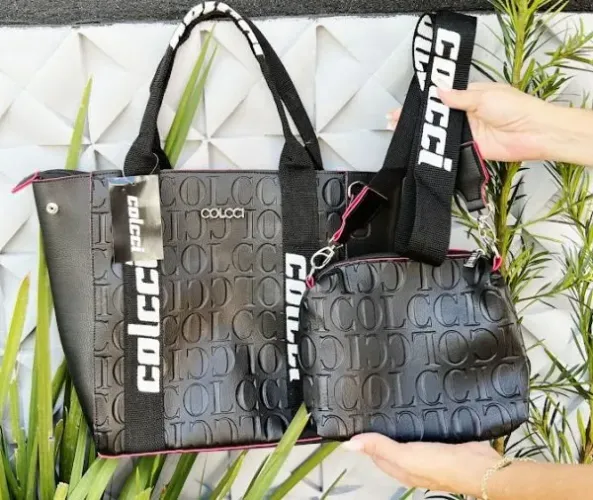 Bolsa Colcci Sacola Kit 2 Peças Tiras Frequenciadas Alça Gorgurão