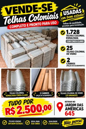 Telhas coloniais esmaltadas - Usadas em bom estado