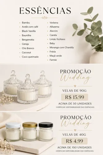 Velas para lembrancinha