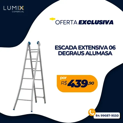 ESCADA EXTENSIVA 06 DEGRAUS ALUMASA