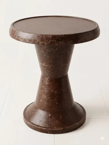 Mesa redonda imitação madeira
