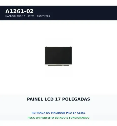 Tela Lcd 17 Macbook Pro A1261 2008 (Usado)