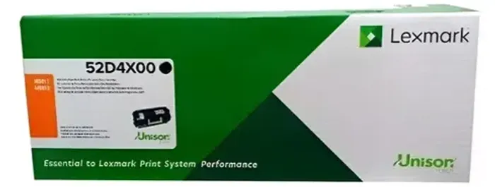Lote com 4 Toner Lexmark 52D4X00 Original Novo Novo Caixa Avariada e Caixa Aberta
