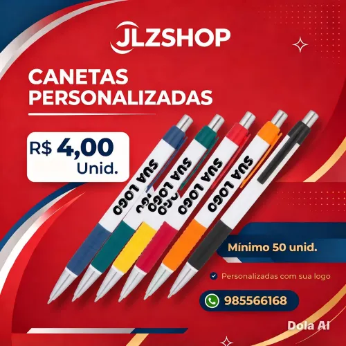 Caneta personalizada mínimo 50 no unid .