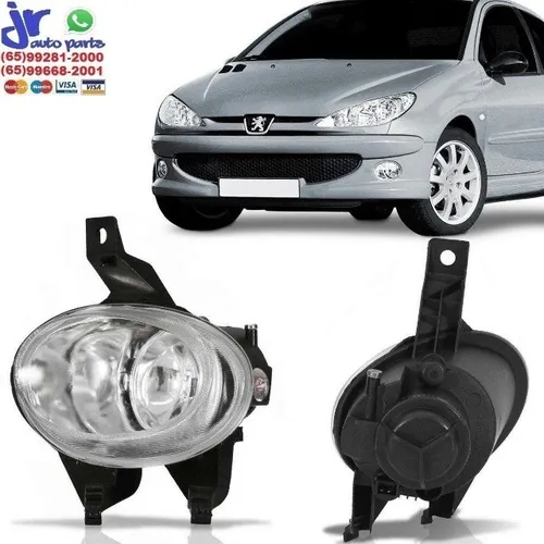 Par Farol de Milha Peugeot 206 2005 2006 2007 2008 2009 2010 Auxiliar Neblina Modelo Bocão