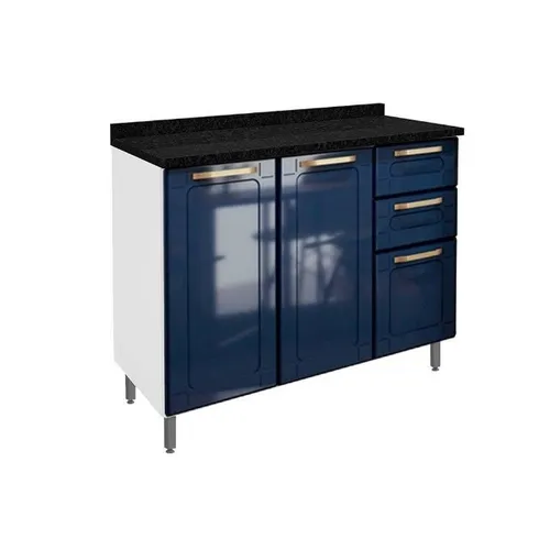 Balcao Aco Triplo 3P2G Colors Azul- Frete Grátis - 10x S/ Juros - Receba Hoje