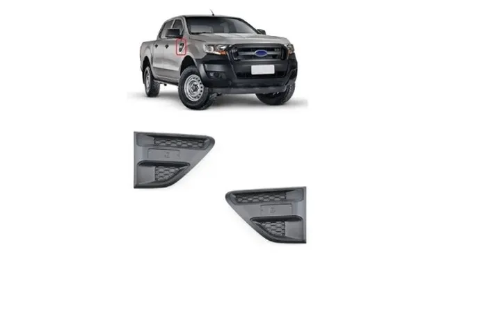 Par Moldura Preta Paralama Ford Ranger 2016 2017 2018 2019