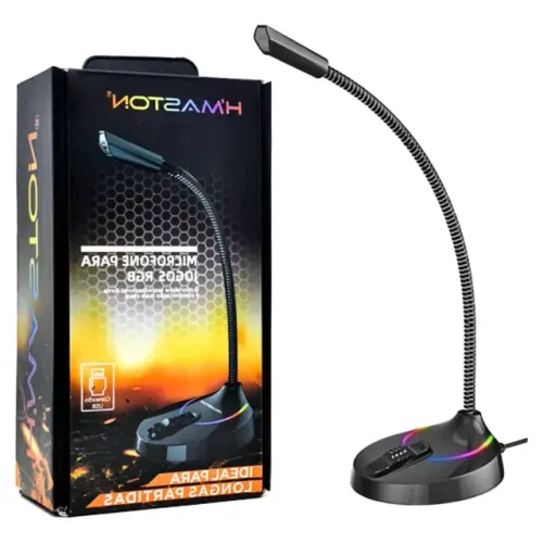 Microfone Gamer USB com Led RGB Profissional Pc e Notebook