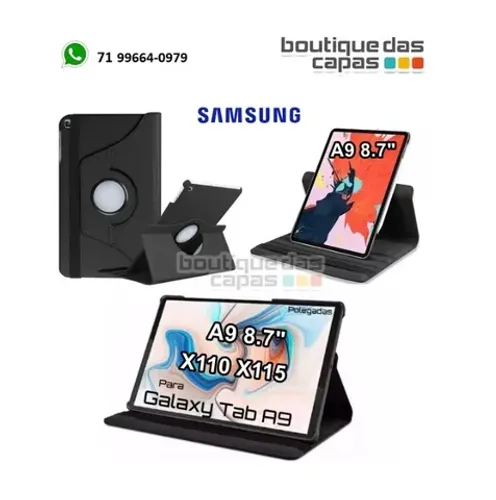 Capa case protetora giratoria 360 samsung galaxy Tab A9 tela 8.7? X110 X115 *3