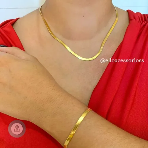 Conjunto feminino de colar e pulseira São João